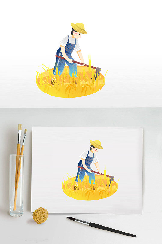 农民劳作芒种场景插图