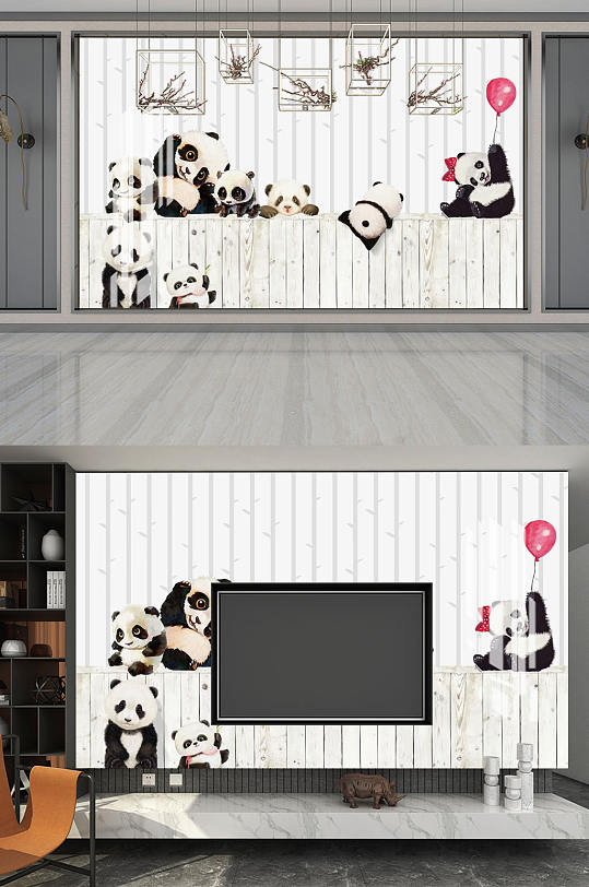 国宝家装电视背景墙-众图网