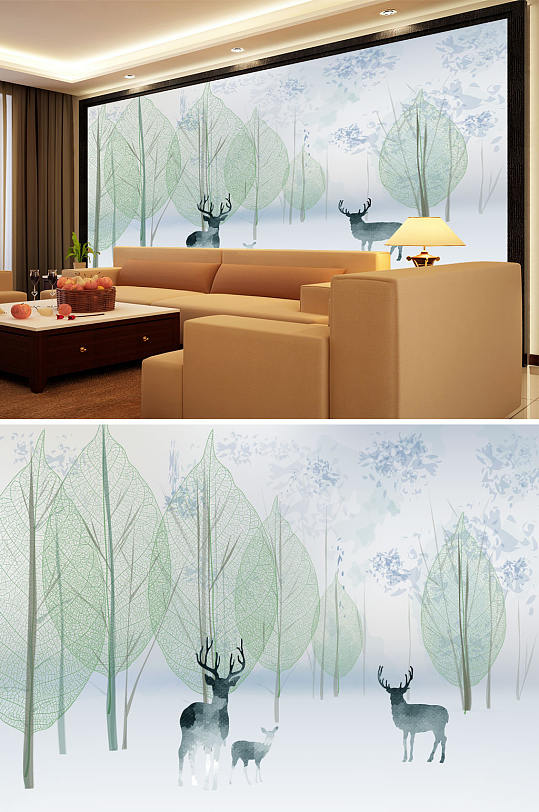 水墨山水小船鹿树背景墙立即下载水墨画高山大雁梅花鹿背景墙立即下载