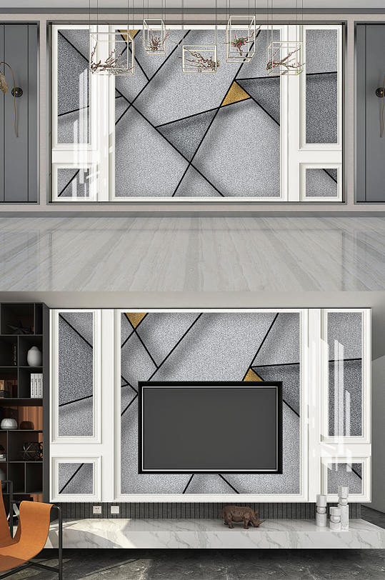 灰色高清几何大理石纹背景墙-众图网