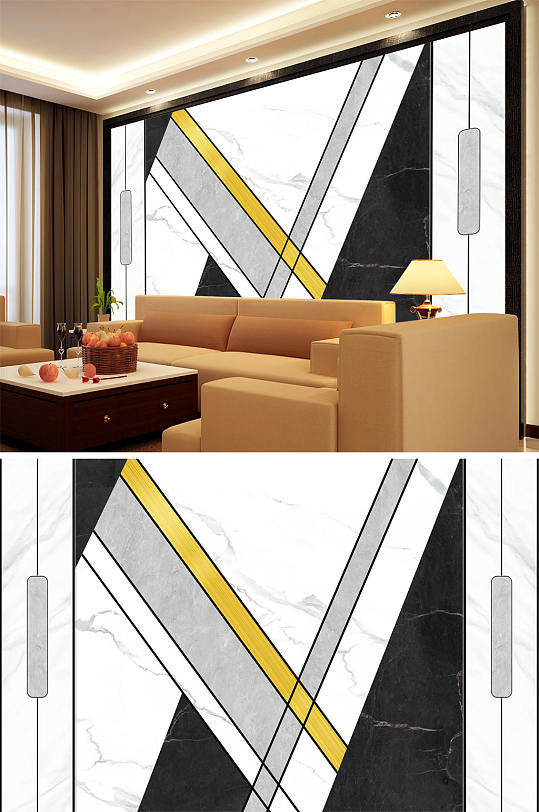 几何现代简约背景墙-众图网