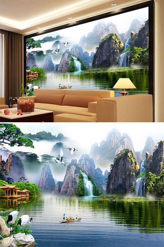 景墙山水画