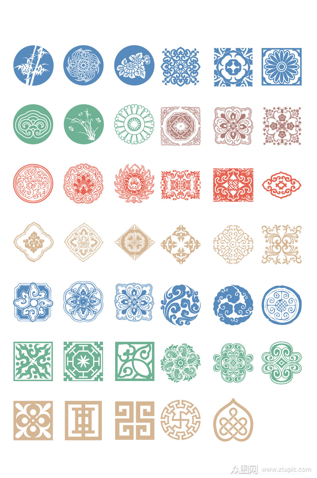 中国风几何花纹纹理素材