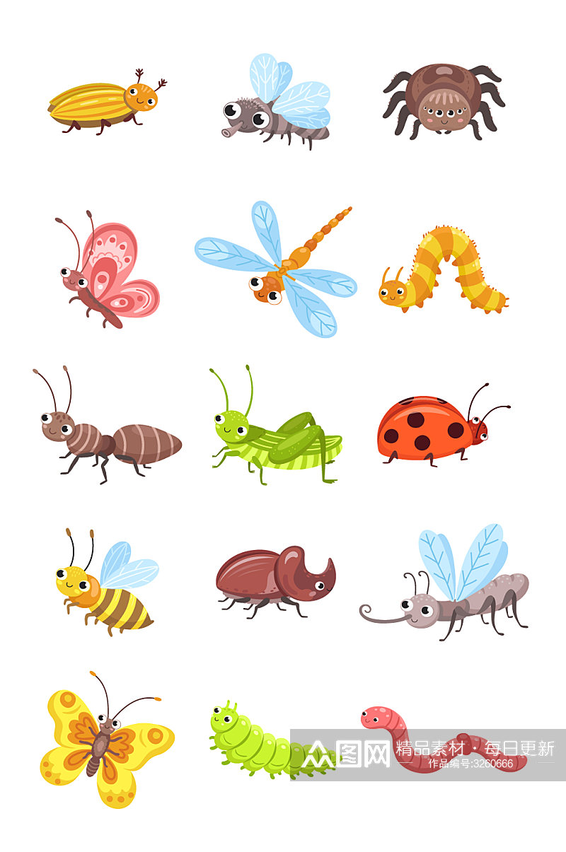 矢量卡通昆虫动物素材