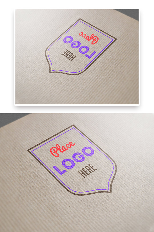 蓝色LOGO标志标识样机