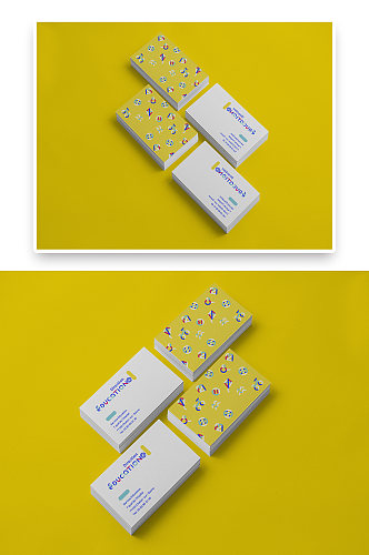 办公产品VI品牌黄色底高档效果图样机