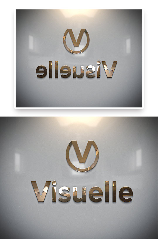 创意金属材质标志标识logo样机-众图网