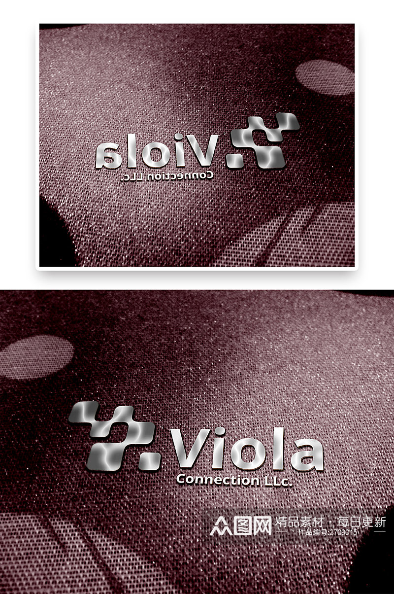 简约大气金属材质标志标识logo样机素材