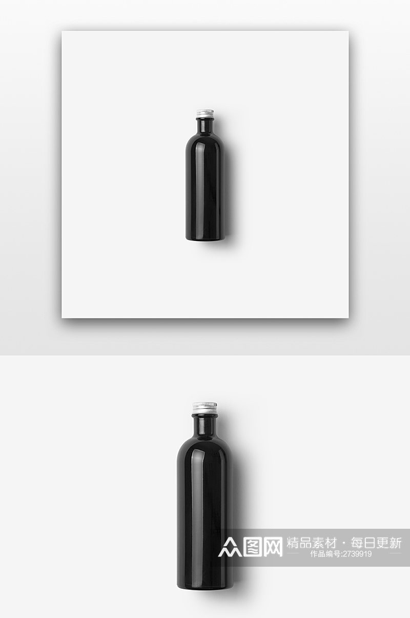 平面VI设计提案黑色瓶子智能贴图样机素材