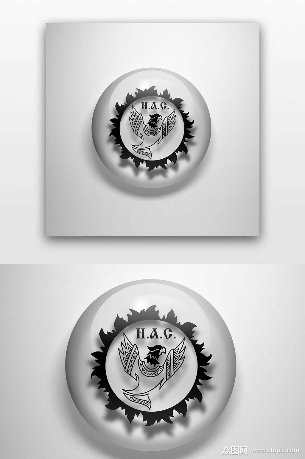 银色印章效果logo标识标志样机模板下载-编号2740026-众图网