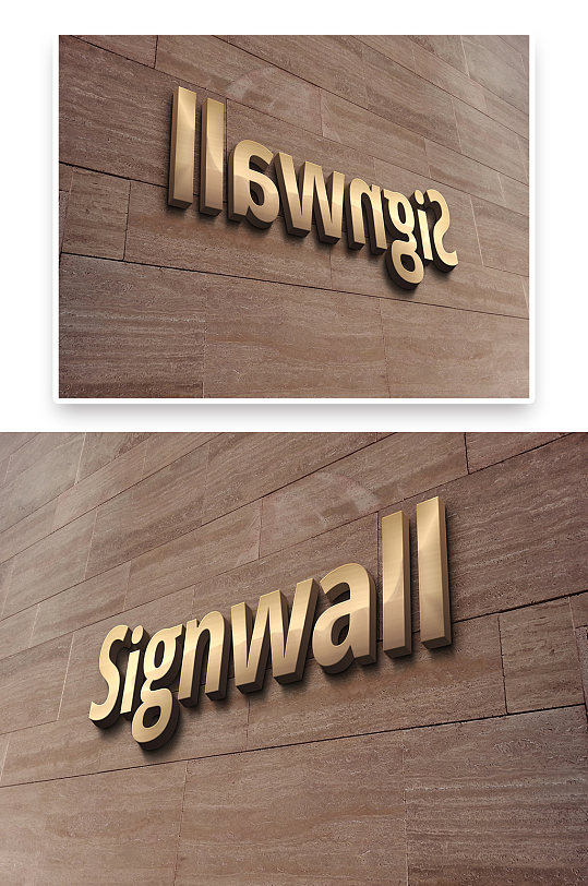 墙面效果LOGO标志标识样机-众图网