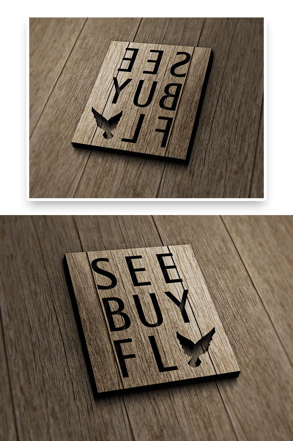 木纹logo标识标志样机