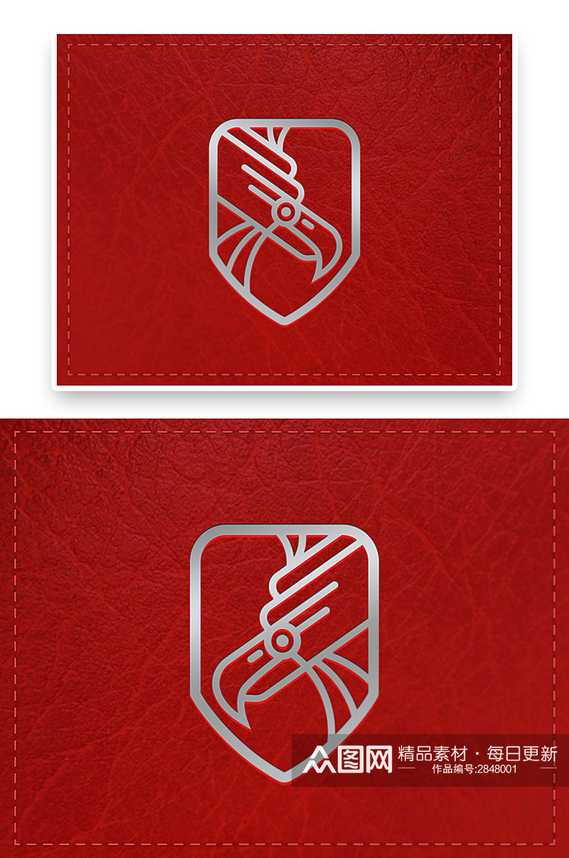 红色背景LOGO标志标识样机素材