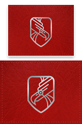 红色背景LOGO标志标识样机