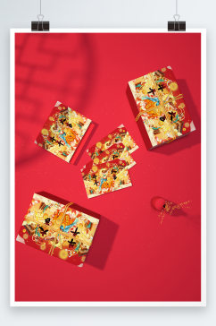 创意国潮中国风礼盒包装样机
