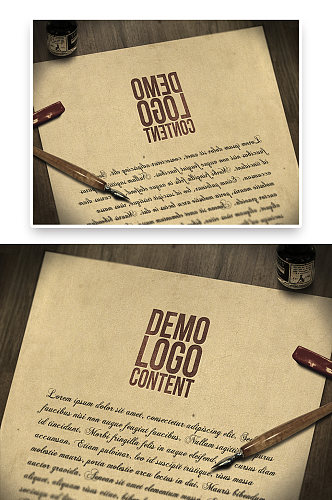 个性创意纸张材质LOGO标志标识样机