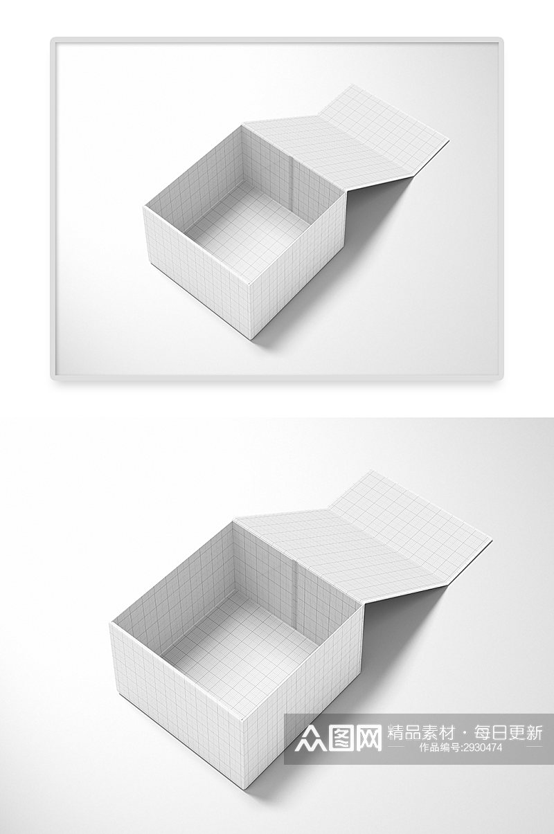 简约办公用品纸盒效果图VI样机素材