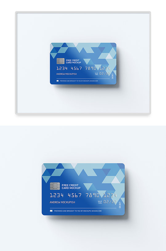 蓝色银行卡VI样机