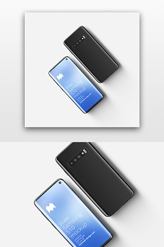 创意蓝色屏幕安卓手机VI样机