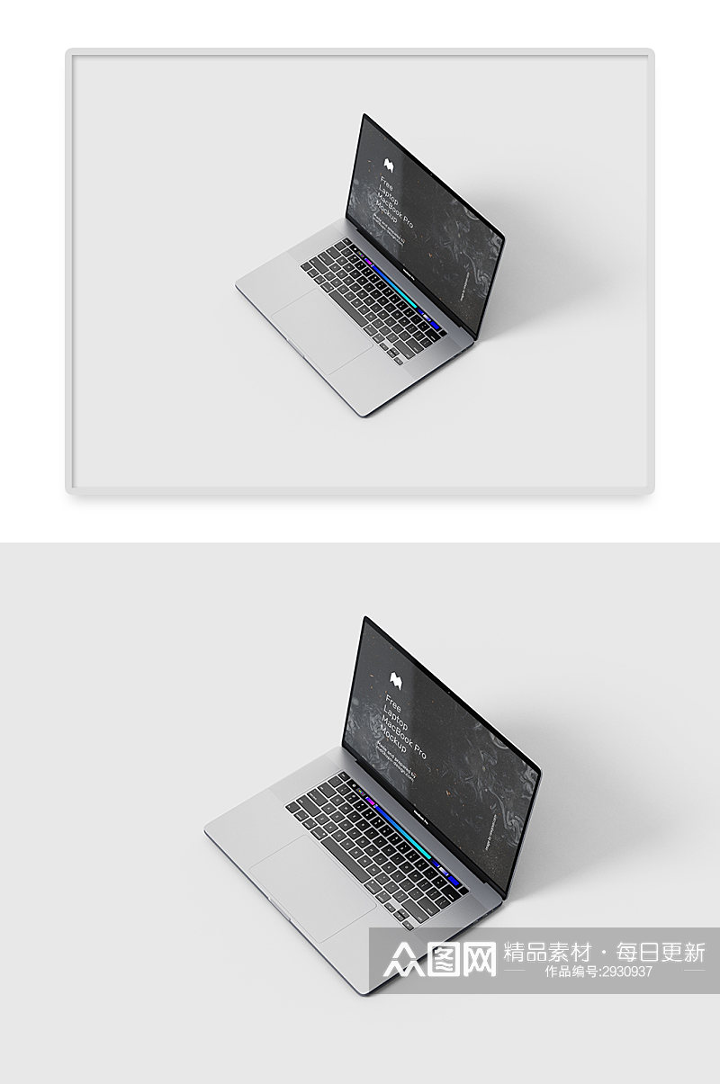 笔记本苹果电脑效果图样机素材