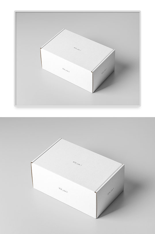 白色瓦楞牛皮纸箱纸盒包装样机