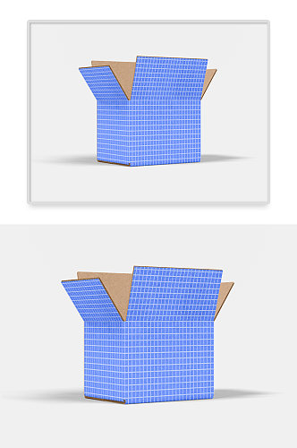 简约大气快递包裹瓦楞牛皮纸箱纸盒包装样机