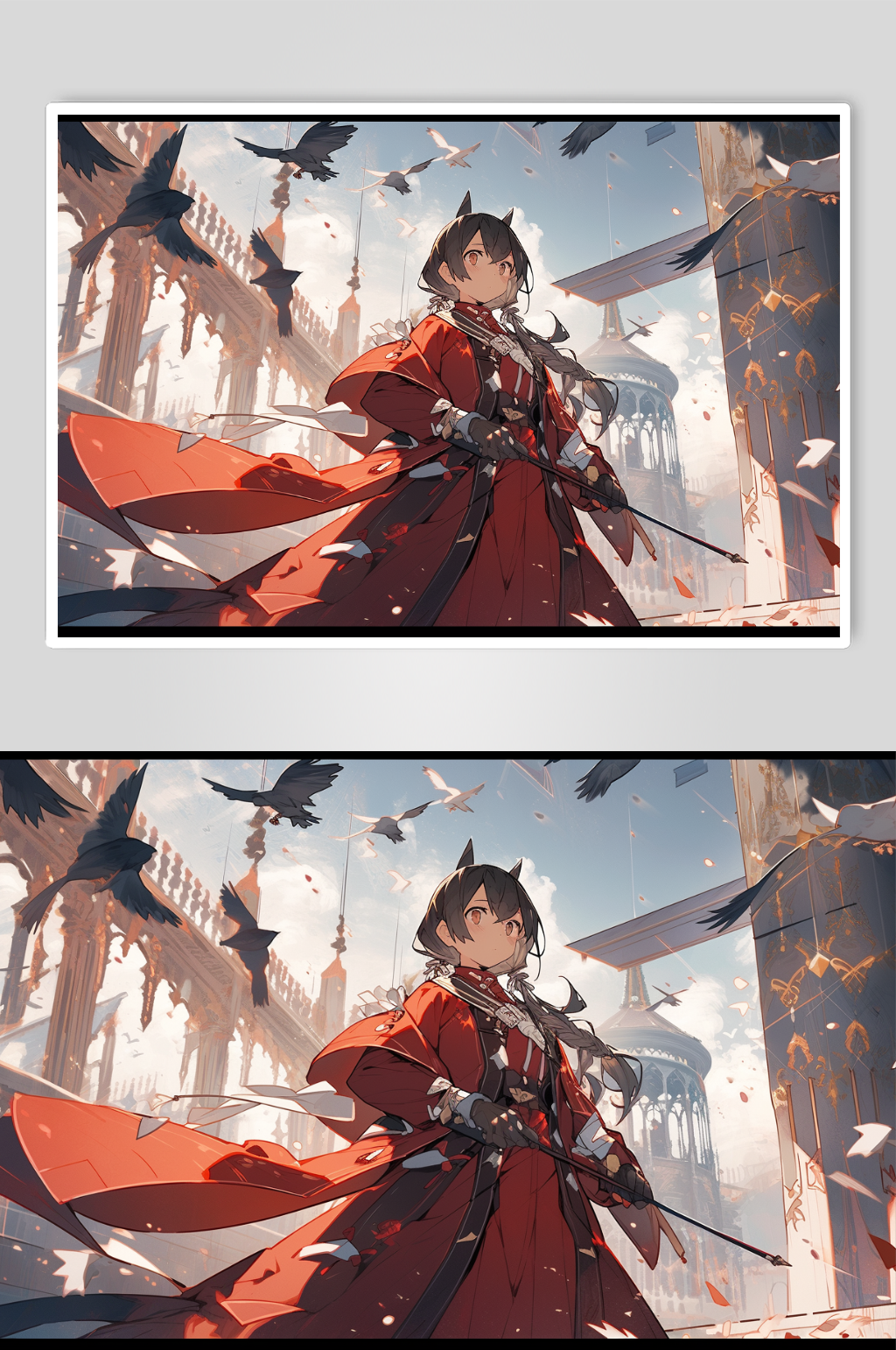 数字艺术汉服少女创意插画素材