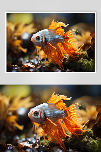红色金鱼摄影图片