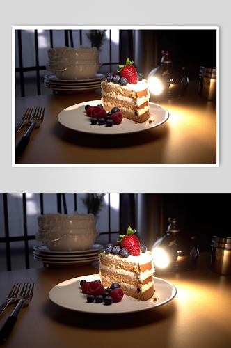 美味精美小蛋糕摄影图片