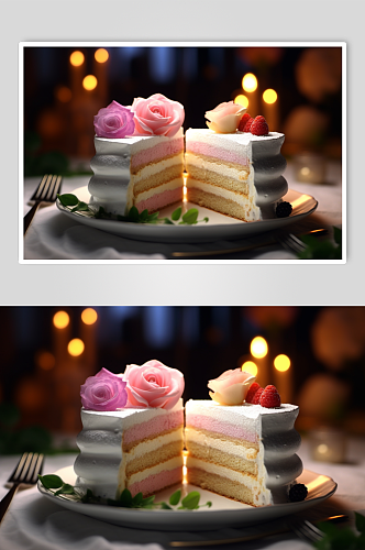 美味精美小蛋糕摄影图片