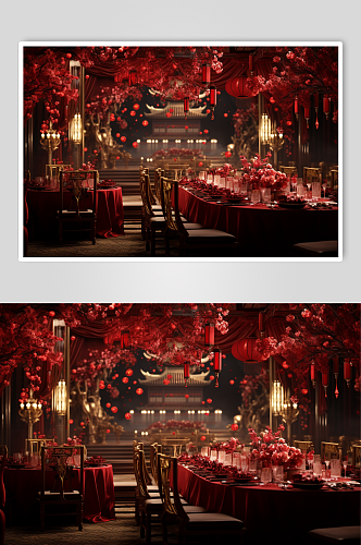 中式唯美婚礼现场创意图片
