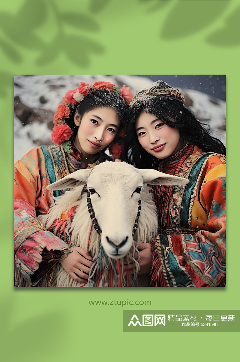 数字艺术AI蒙古族图片素材