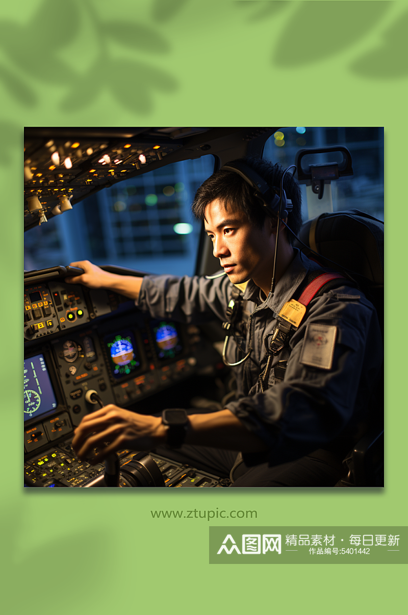 AI数字艺术飞机驾驶员图片素材