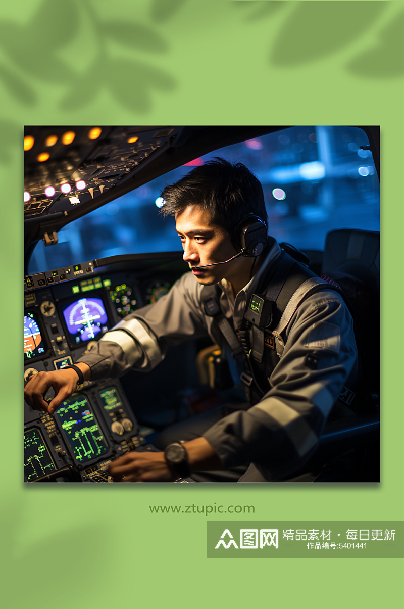 AI数字艺术飞机驾驶员图片素材