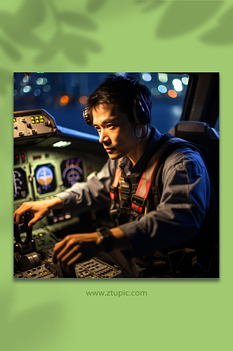 AI数字艺术飞机驾驶员图片