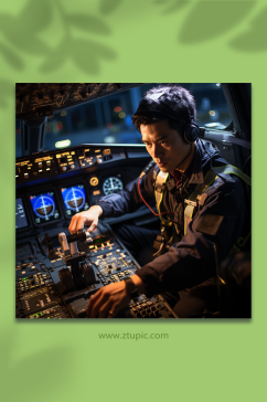 AI数字艺术飞机驾驶员图片