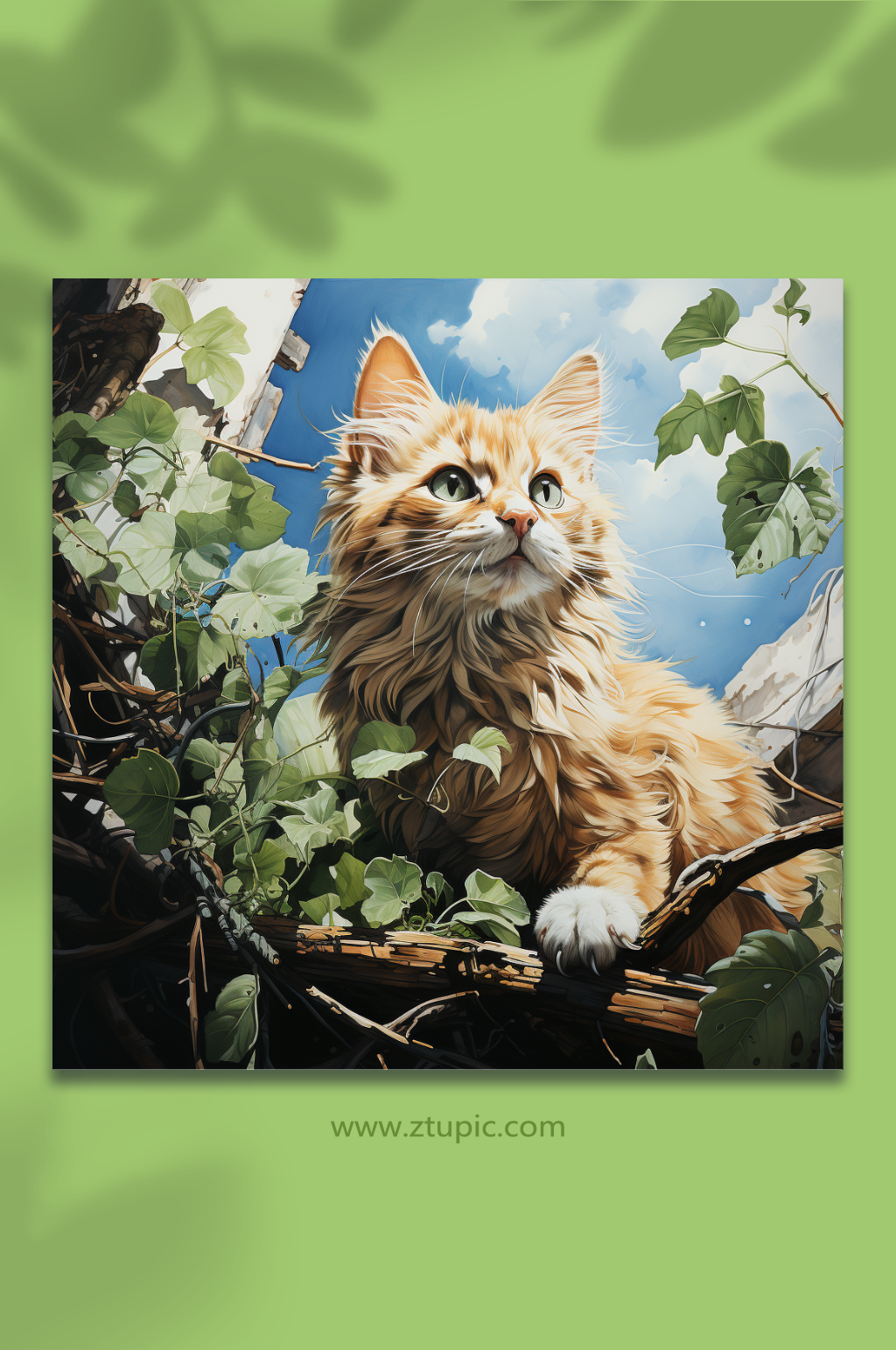数字艺术大猫插画素材
