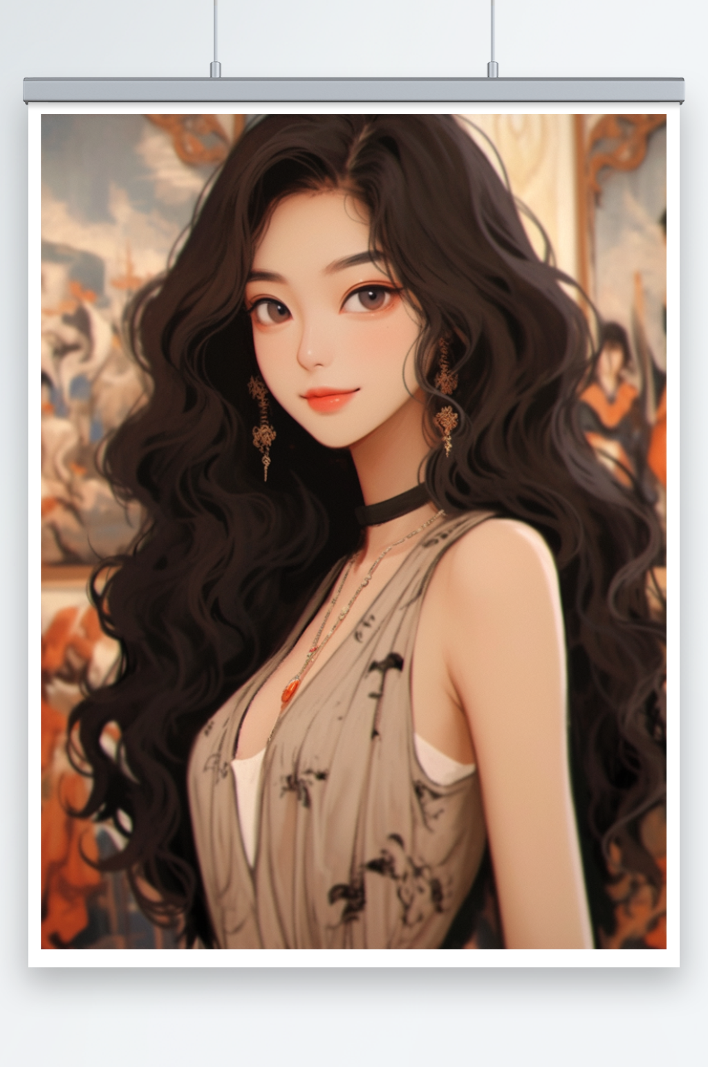 数字艺术看展插画素材