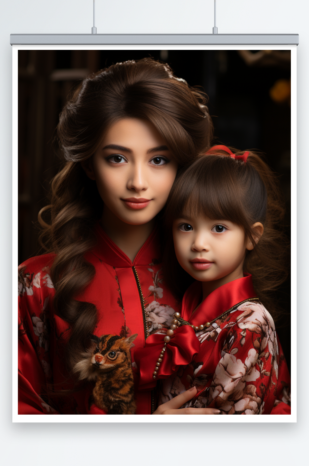数字艺术旗袍女人插画素材