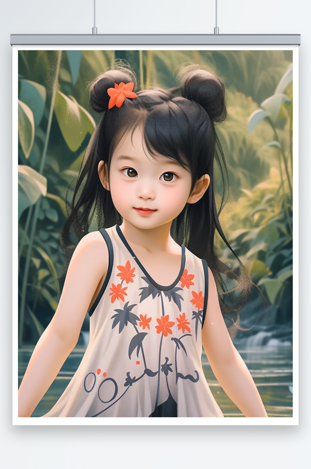 数字艺术小姑娘插画素材