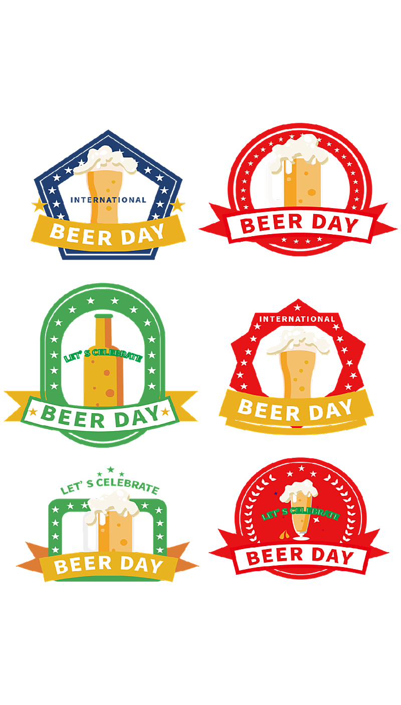 啤酒日矢量啤酒徽章元素素材