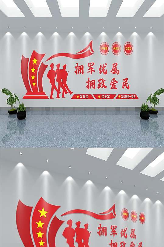 擁軍優(yōu)屬擁政愛(ài)民文化墻