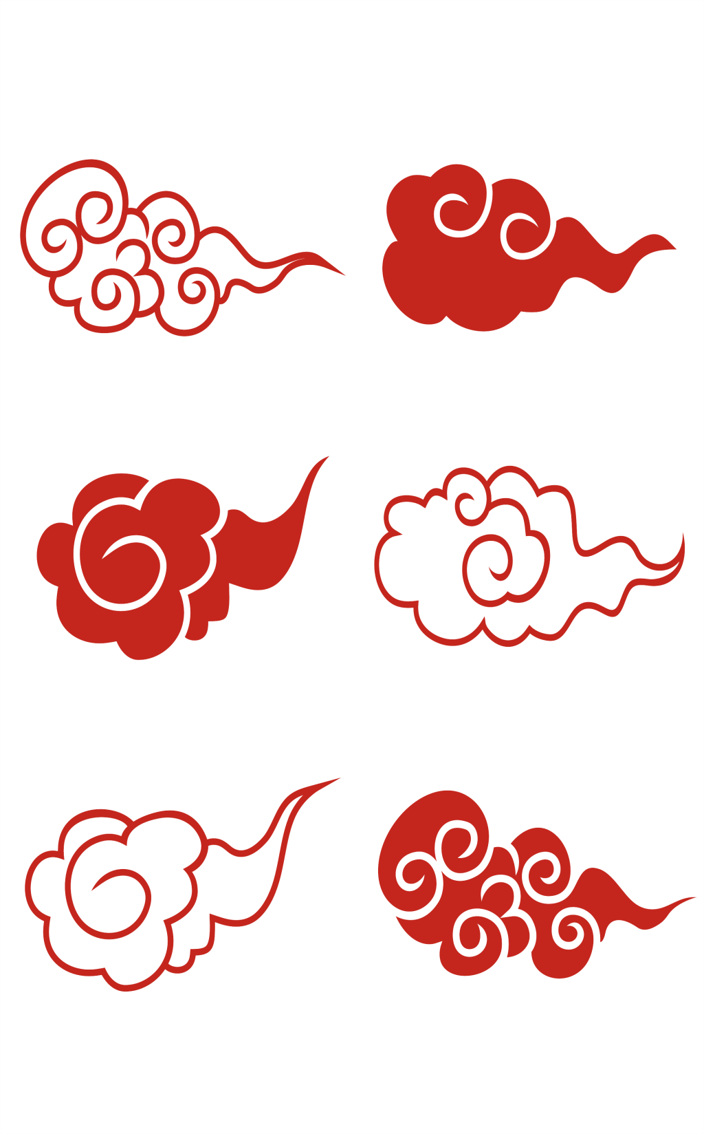 矢量中国风古典祥云中式云纹花纹图案设计