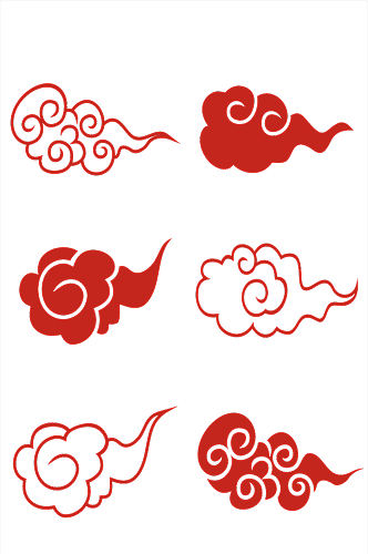 矢量中国风古典祥云中式云纹花纹图案设计
