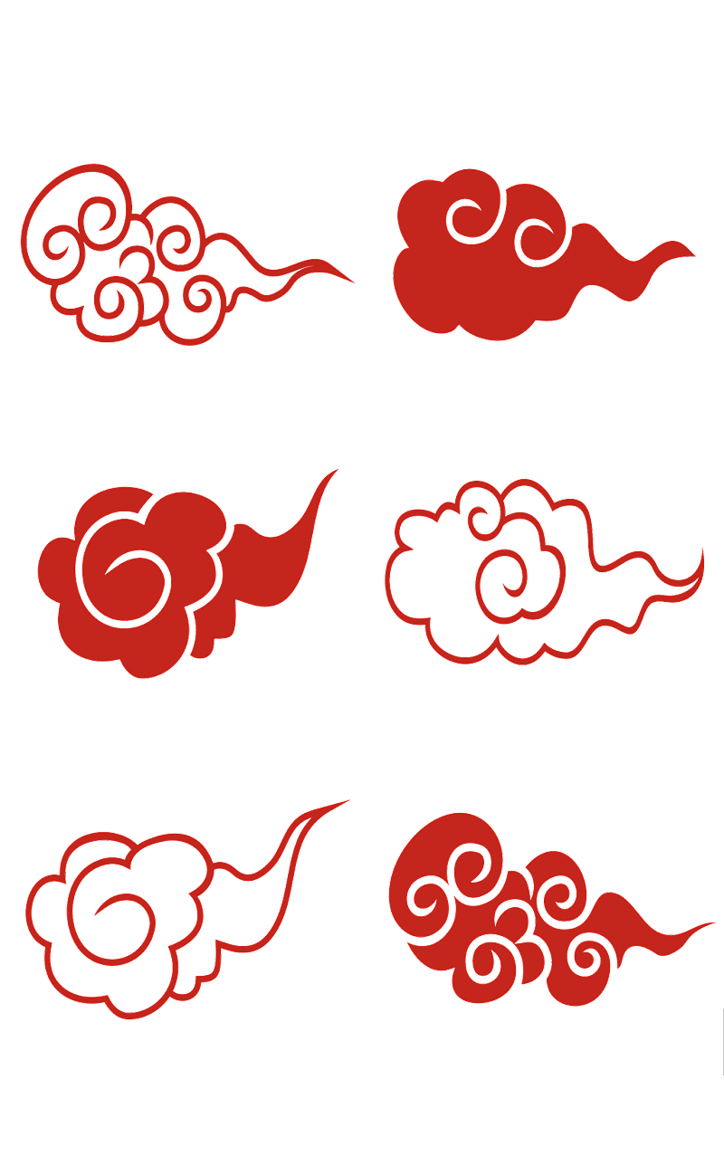 矢量中国风古典祥云中式云纹花纹图案设计素材