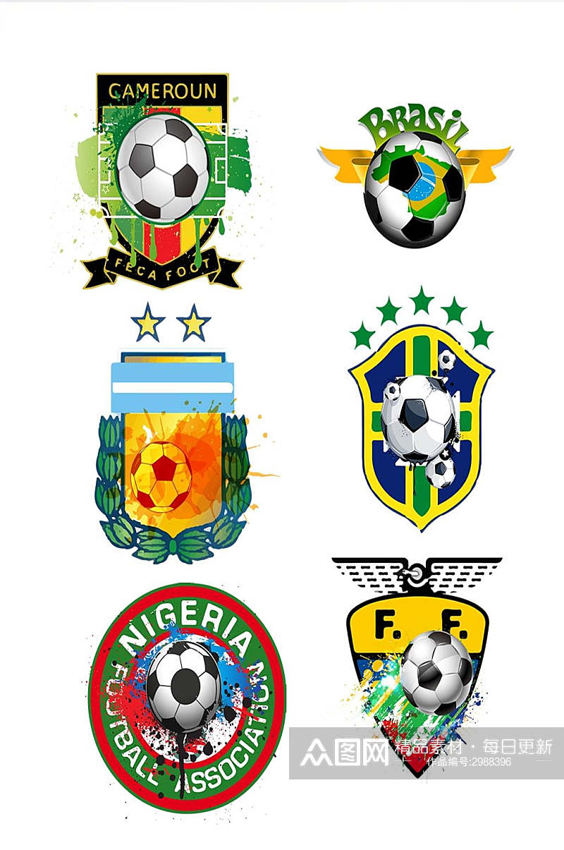 俄罗斯世界杯足球装饰元素素材