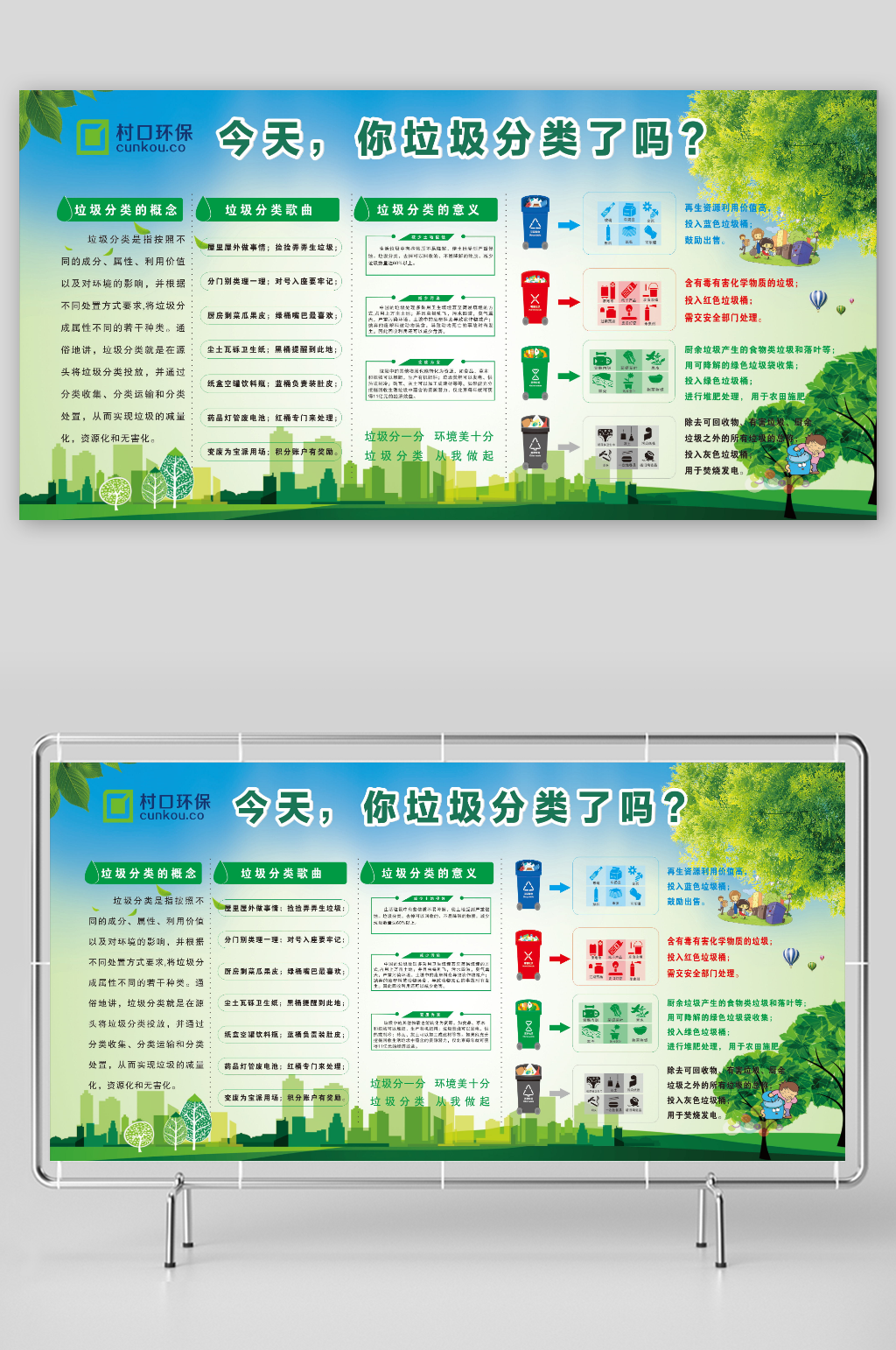 垃圾分类宣传展板素材