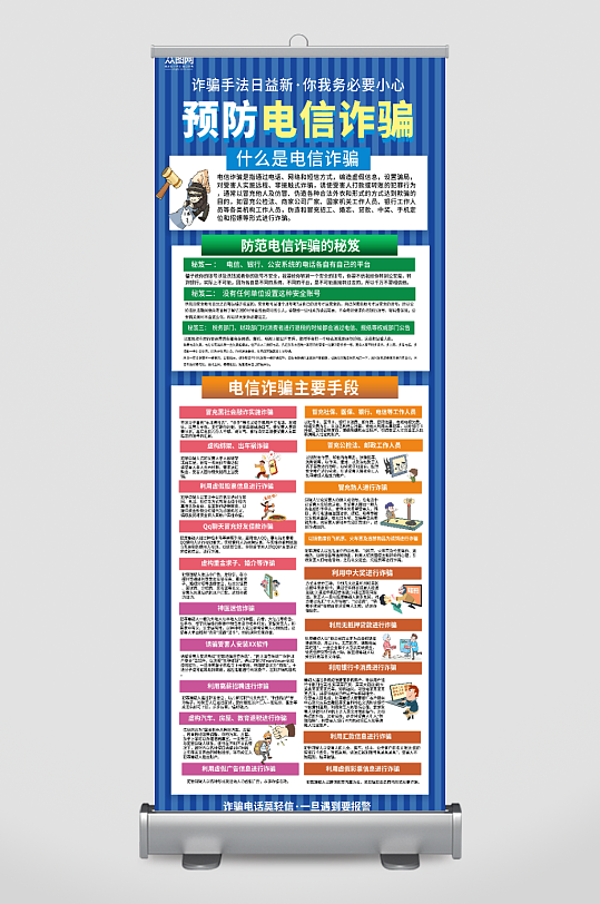 电信反诈骗易拉宝