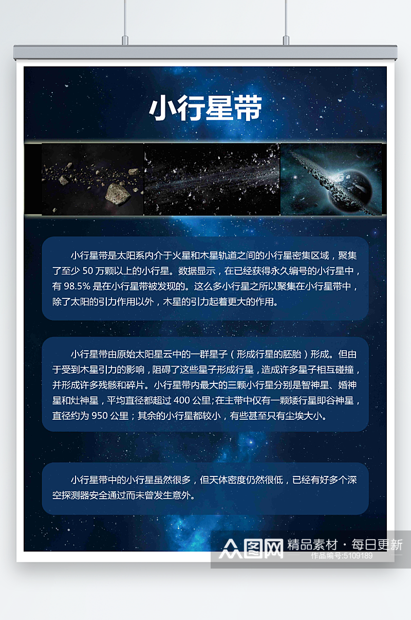 小行星大百科天文知识海报素材