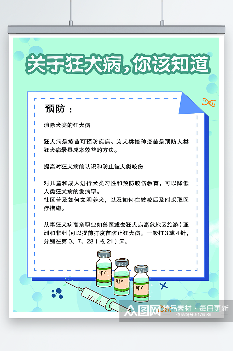 关于狂犬病你该知道的科普知识海报素材